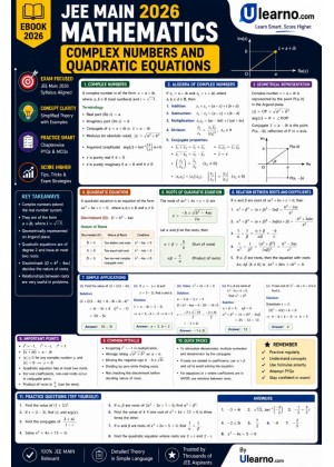 Ulearno JEE Main 2026 Mathematics – Complex Numbers and Quadratic Equations Smart Revision eBook cover