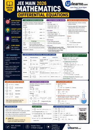Ulearno JEE Main 2026 Mathematics – Differential Equations Smart Revision eBook cover