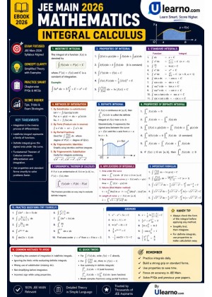 Ulearno JEE Main 2026 Mathematics – Integral Calculus Smart Revision eBook cover