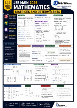 Ulearno JEE Main 2026 Mathematics – Matrices and Determinants Smart Revision eBook cover