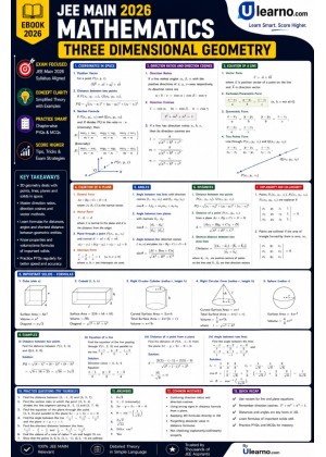 Ulearno JEE Main 2026 Mathematics – Three Dimensional Geometry Smart Revision eBook cover